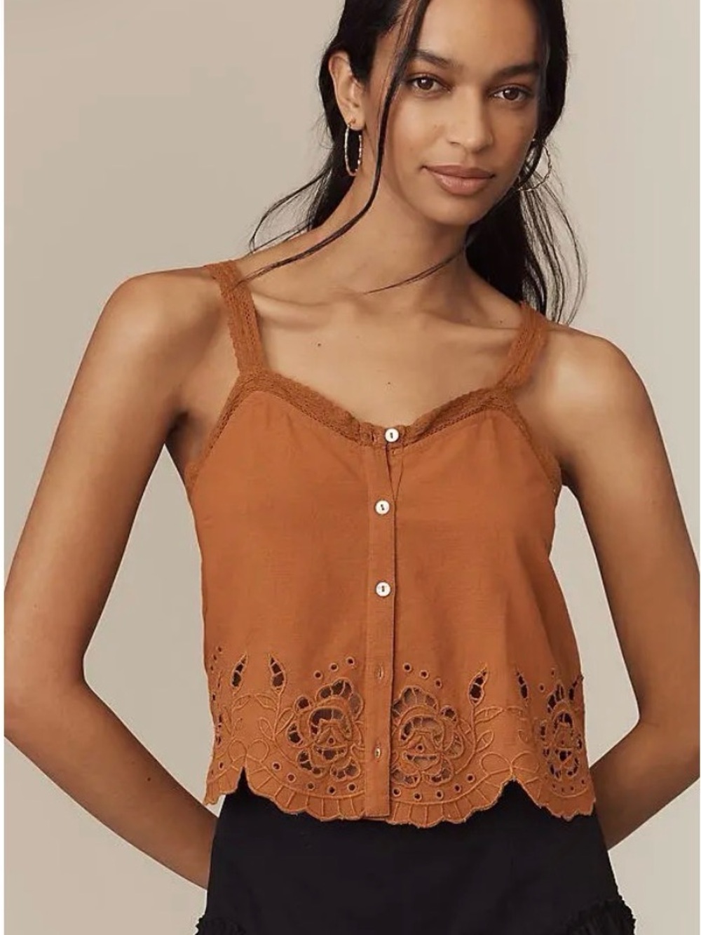 Anthropologie | Scallop-trim Lace Tank Top